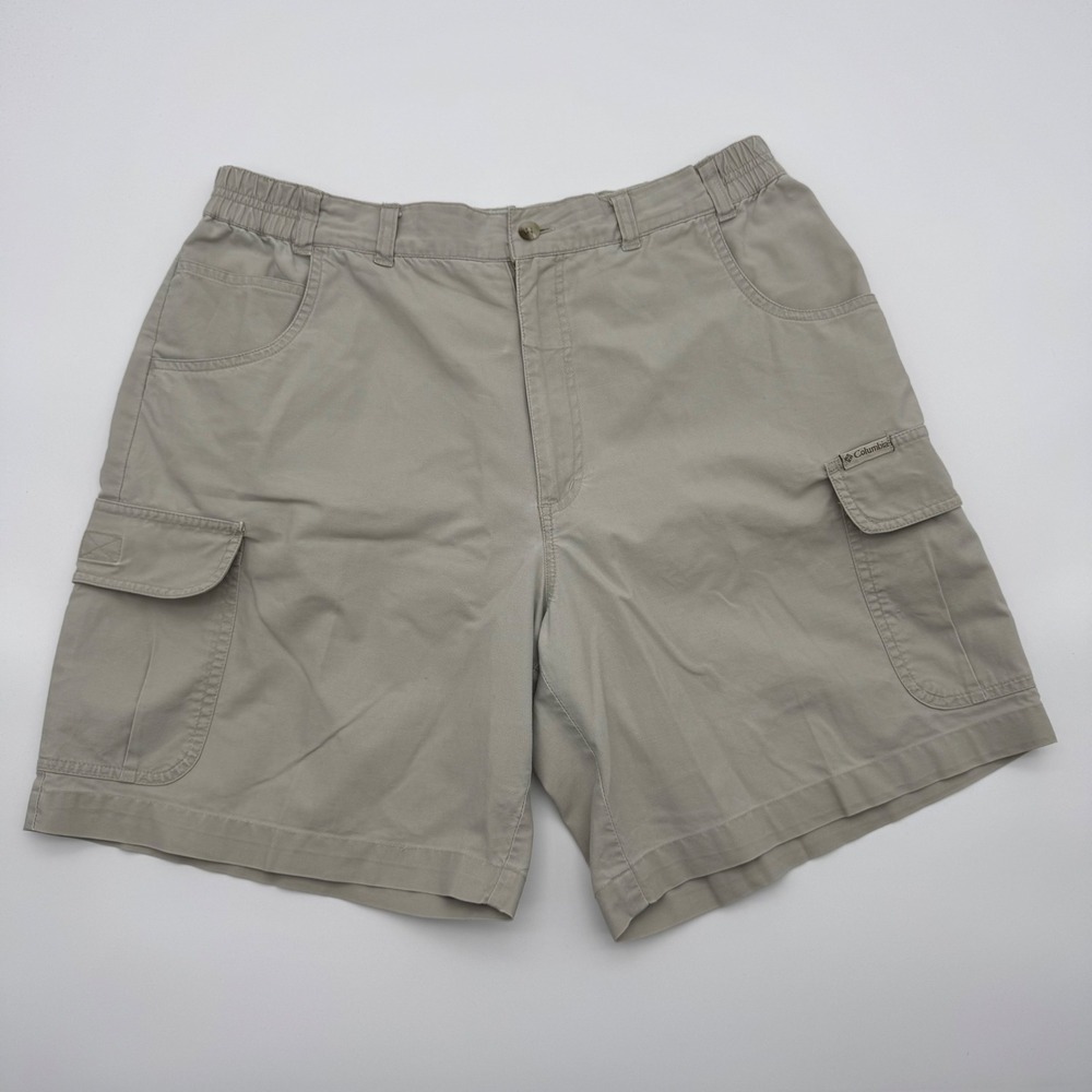 Columbia Womens Khaki Light Tan Cotton Cargo Hiking Shorts‎ Size 14